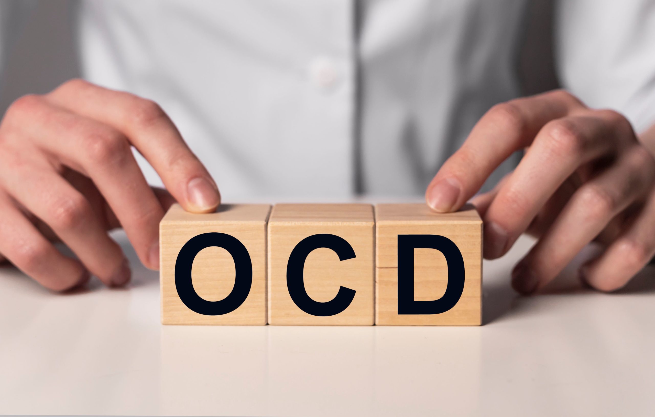 OCD abbreviation, mental disorder. Psychological concept. Obsessive compulsive disease.